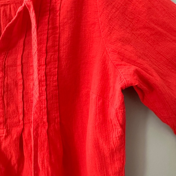 L.L.Bean Camp Blouse Tunic in Red Poppy Color Size Small - Picture 5 of 7